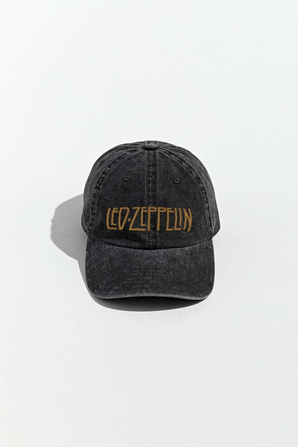 Licensed Led Zeppelin Gold Logo Men's Black Dad's Cap/Hat