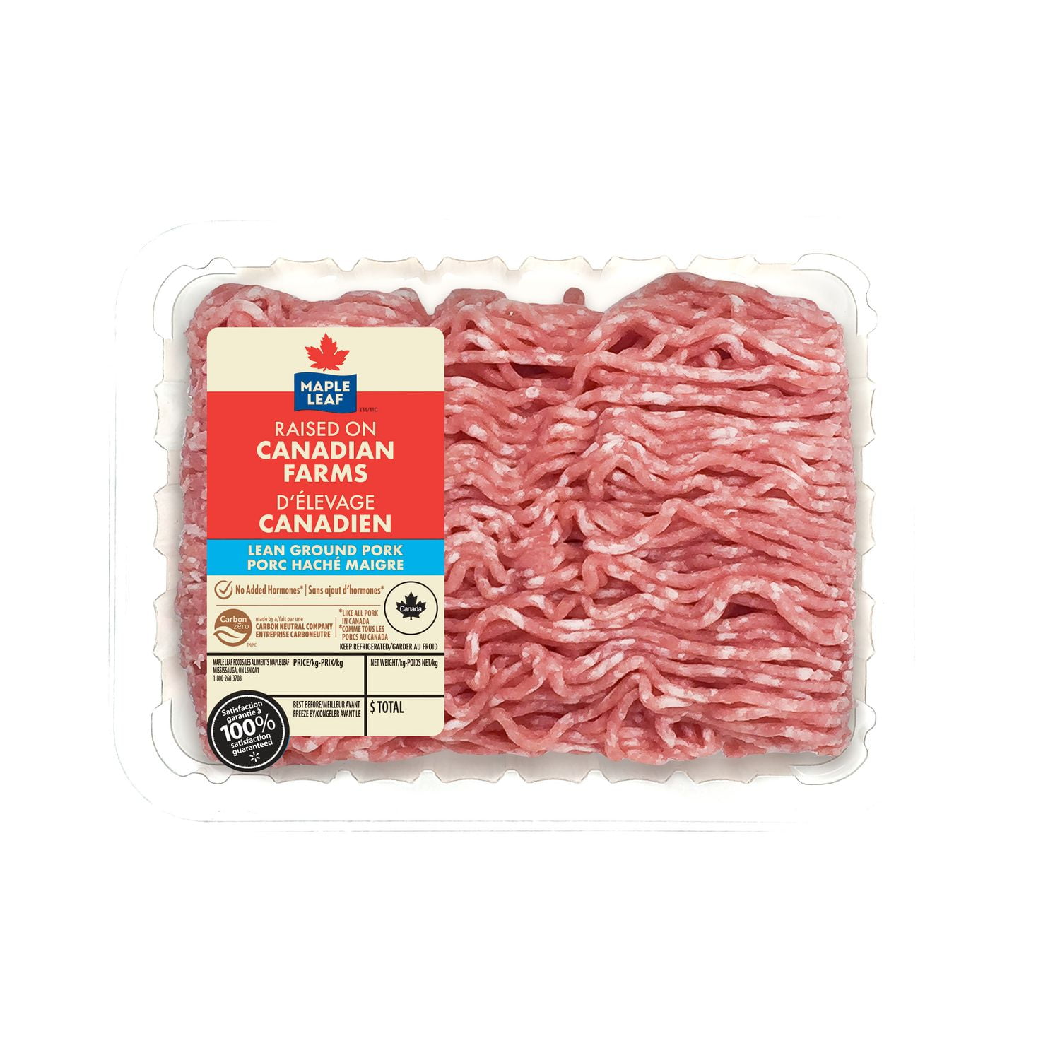 Porc haché maigre Maple Leaf 454g
