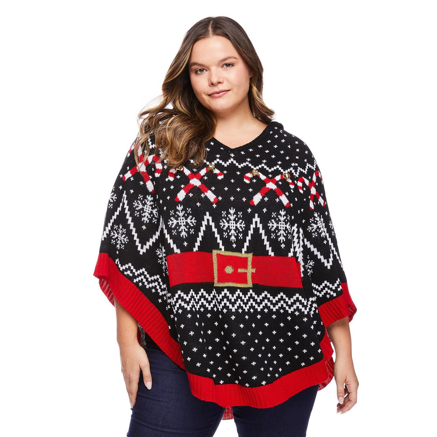 Chandail de style poncho au thème de Noël George Plus pour femmes