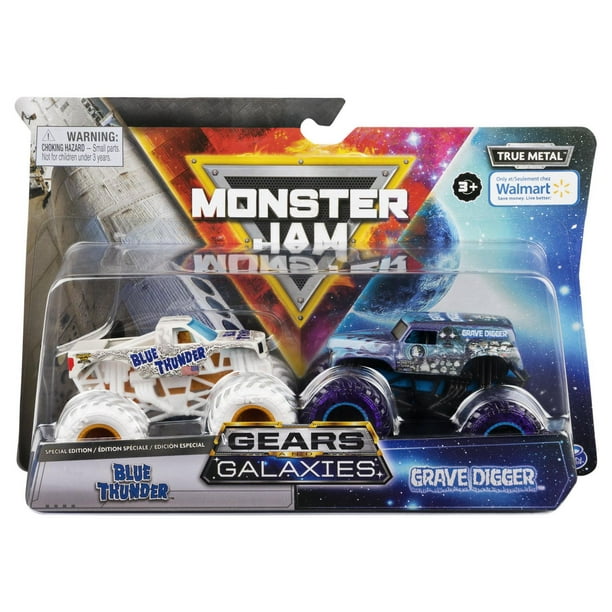 Coffret de jeu et rangement Monster Jam Garage avec monster truck Grave  Digger exclusif, lumières et sons