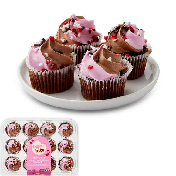 Two-Bite Chocolate Cupcakes, 12 cupcakes, 284 g total