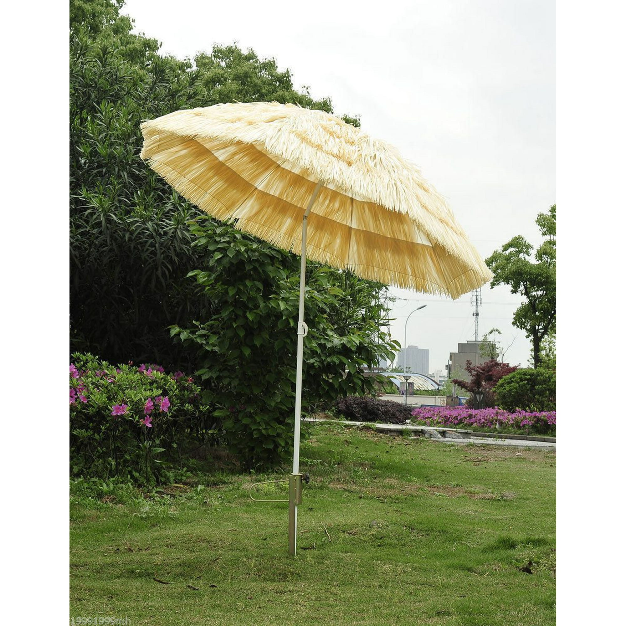 Costway Patio 6FT Tropical Thatched Tiki Beach Umbrella Portable