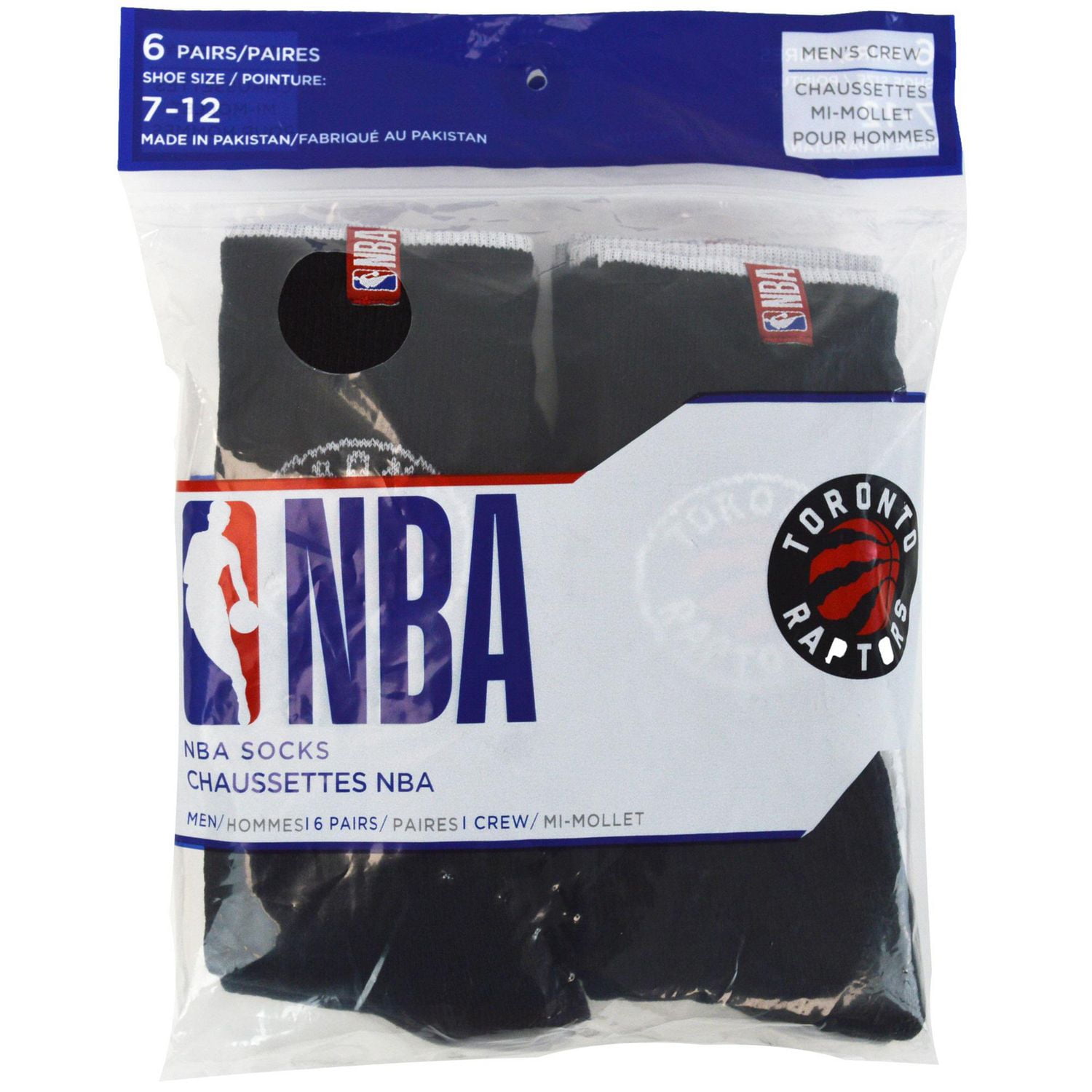 Mens NBA 6 PK black crew sock Mens NBA 6 PK crew sock Walmart