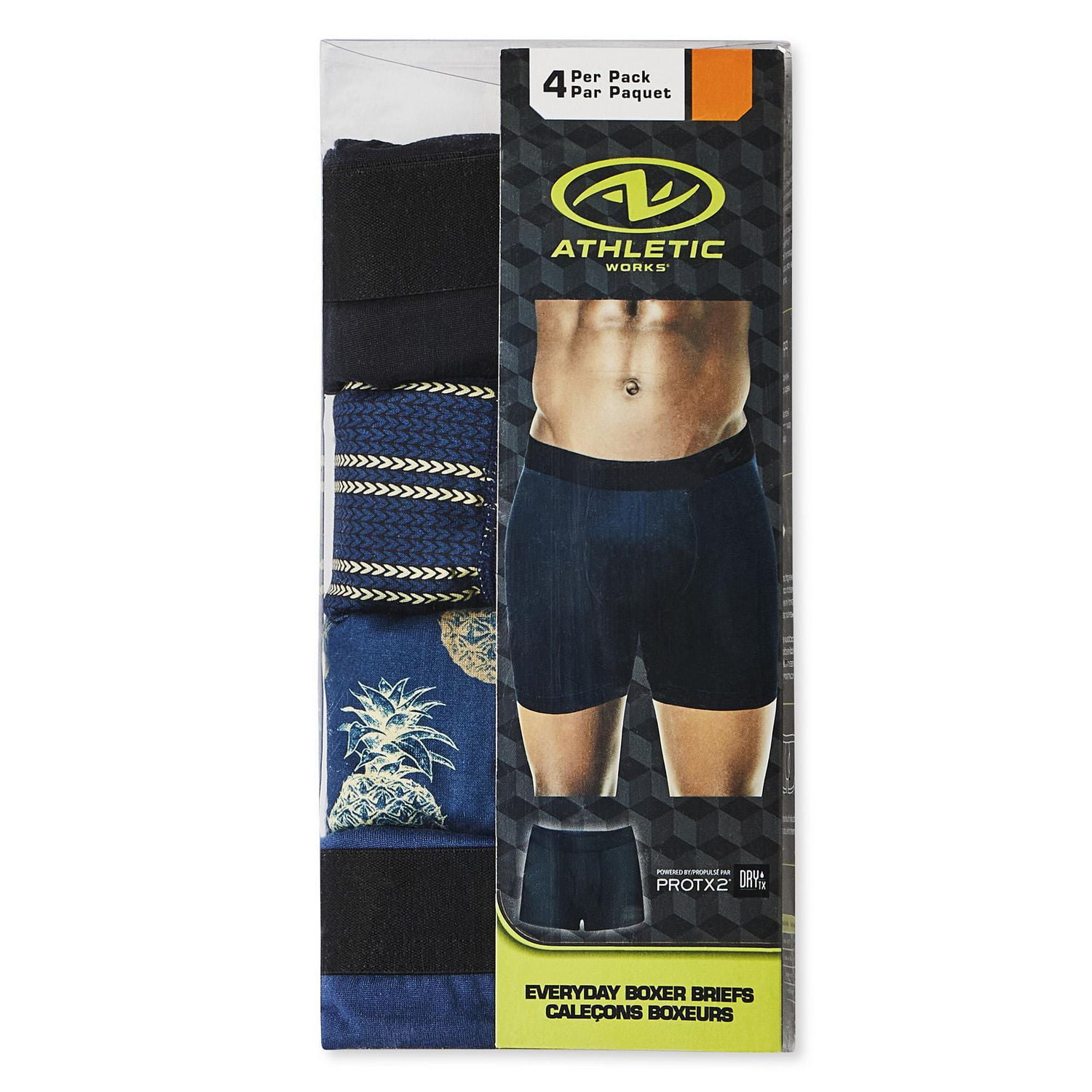 Athletic Works Men's Everyday Stretch Boxer Briefs 4-Pack, Sizes S-XL