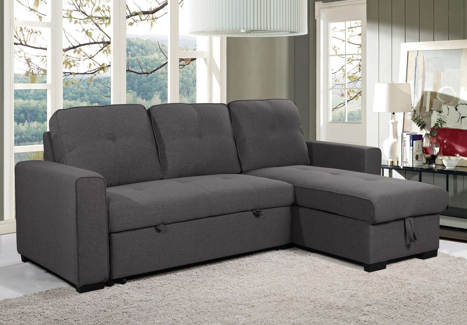 Grey linen deals sectional