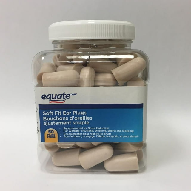 Equate Soft Fit Ear Plugs, 50 Pairs