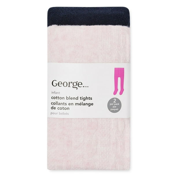 Baby Girls' Cotton Blend Tights 2Pack Walmart.ca