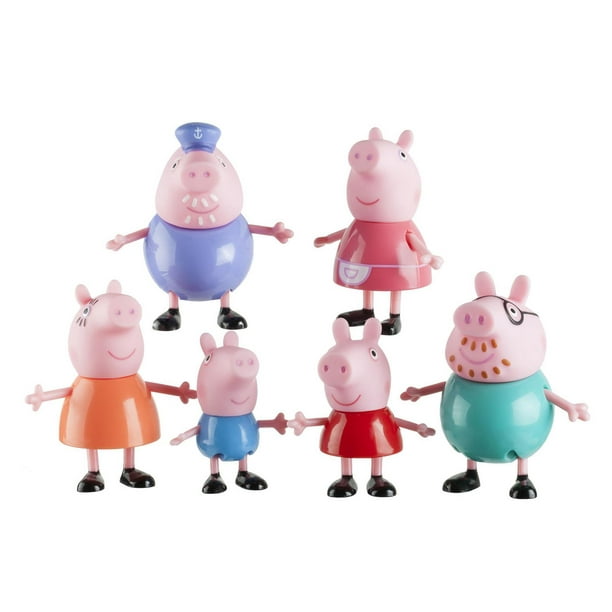 Paq. de 6 figurines de la famille de Peppa Pig