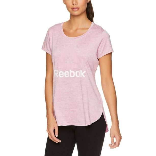 Reebok REEBOK Womens Pink Moisture Wicking Breathable Short Sleeve Crew  Neck Active Wear T-Shirt XL