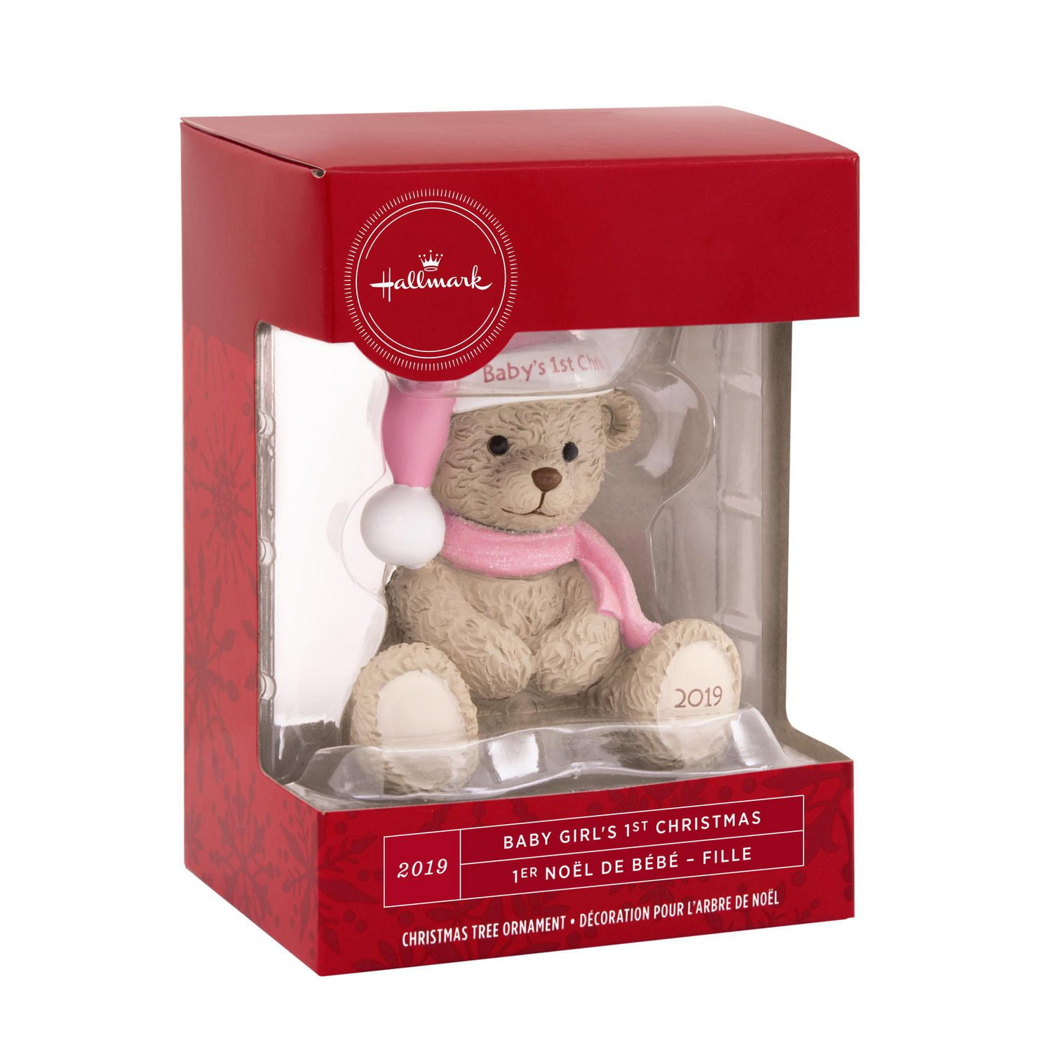 Uncirculated 2020 Babys 1st Christmas Teddy Bear Santa Hat Silver Coin in Ornament Holder and Red Velvet Gift Bag