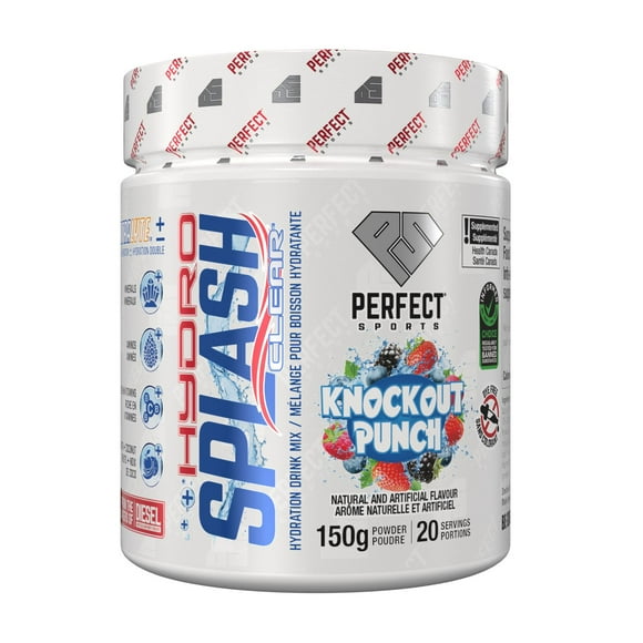 PERFECT Sports - HYDROSPLASH Clear - Hydration Drink Mix, Knockout Punch