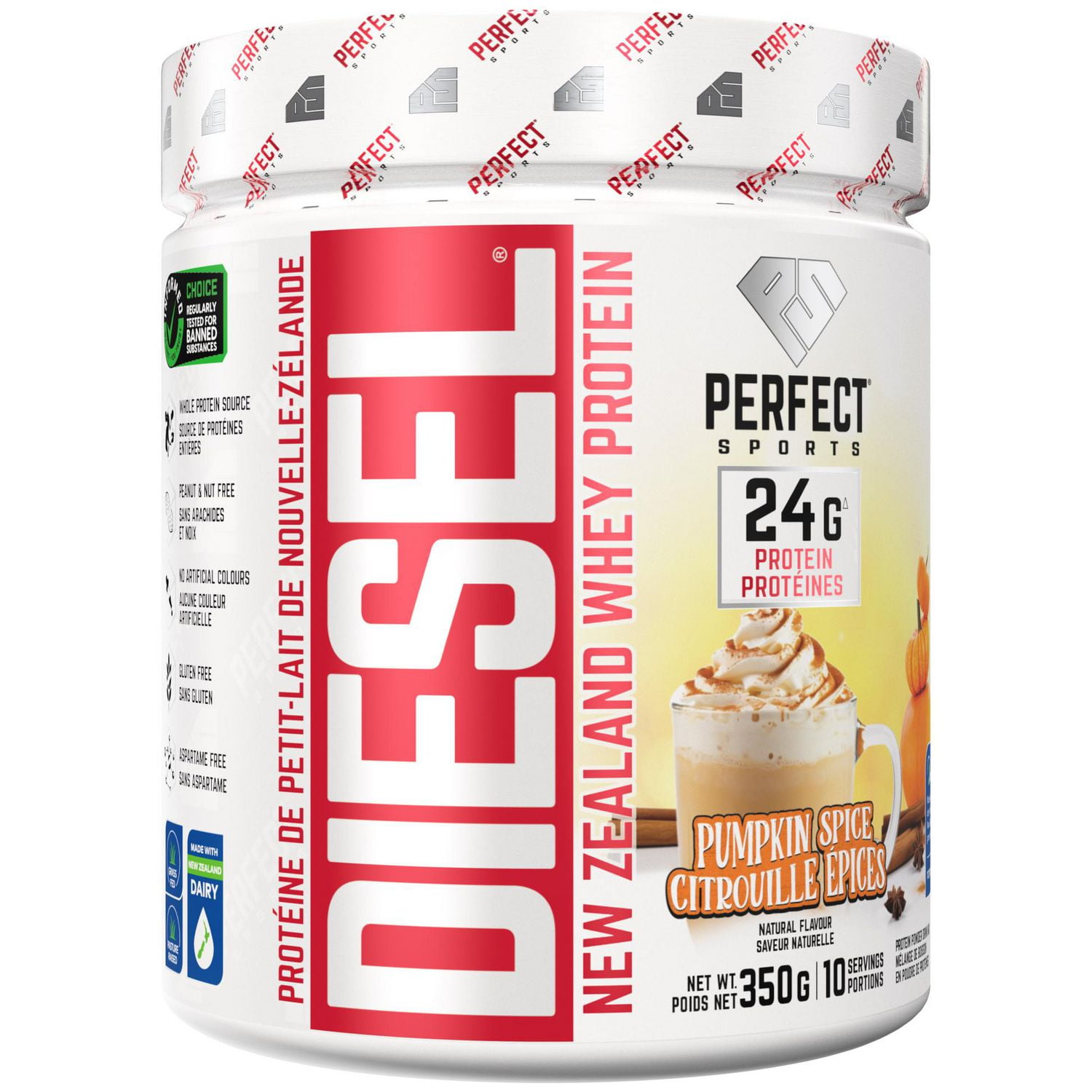 PERFECT Sports - DIESEL New Zealand Whey Protein, Pumpkin Spice, 350g, DIESEL NZ Whey Protein