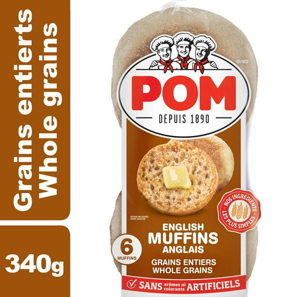 POM® Whole Grains English Muffins, Pack of 6; 340 g Walmart.ca