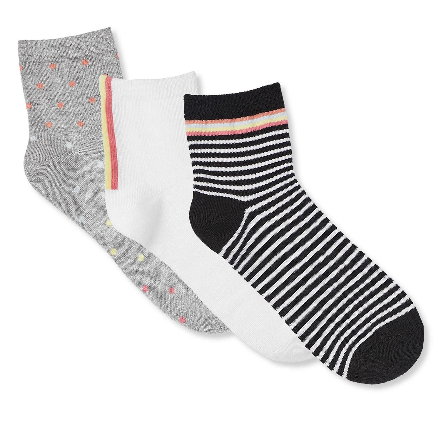 Women's Quarter Crew Novelty Socks 3Pack Walmart Canada