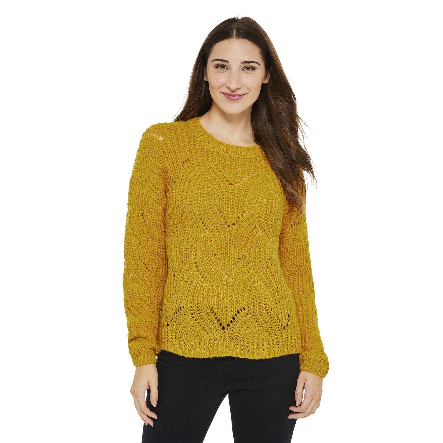 Women's Open Stitch Crewneck Sweater Walmart Canada