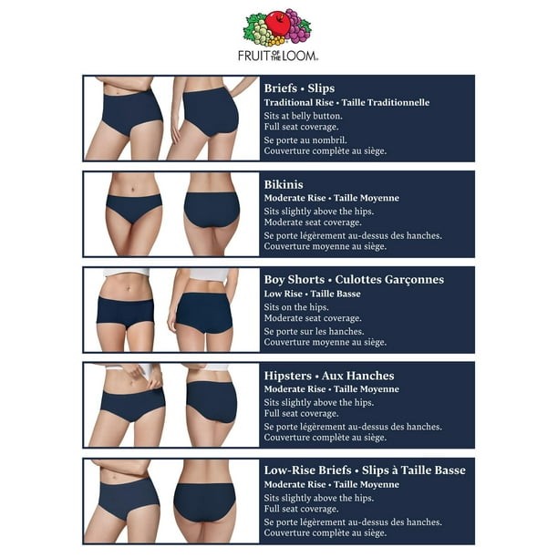 Fruit of the Loom Women's Cotton Briefs, 6-Pack, Sizes 5 - 8 