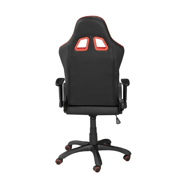 Fresno Gaming Chair with Tilt & Recline, Black/Red 