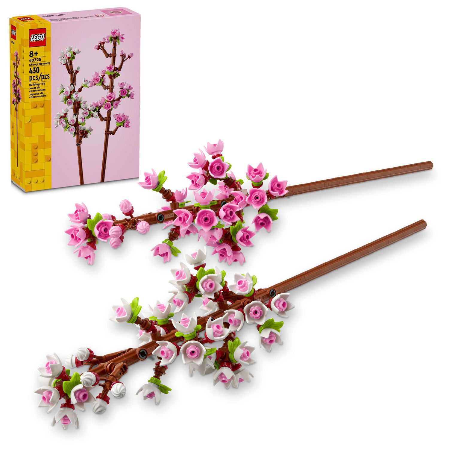 LEGO Cherry Blossoms Celebration Gift Buildable Floral Display for Creative Kids White and Pink Cherry Blossom Spring Flower Gift for Girls and Boys Aged 8 and Up 40725 Includes 430 Pieces Ages 8 Walm...