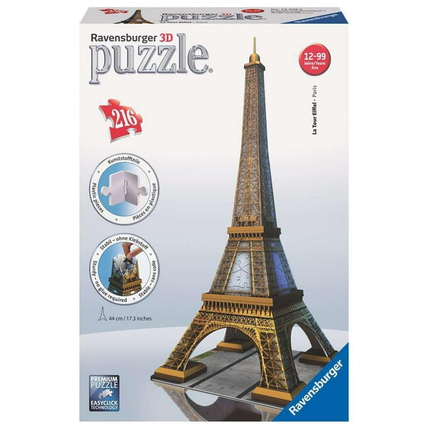 Puzzle 3D Tour Eiffel - 216 pièces Ravensburger : King Jouet, Puzzles 3D  Ravensburger - Puzzles