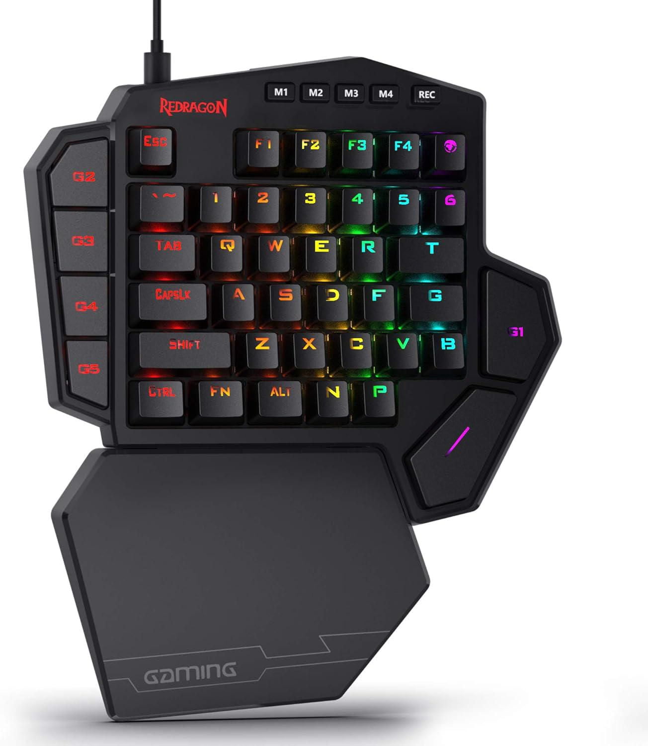 Redragon K585 DITI One-Handed RGB Mechanical Gaming Keyboard, Type