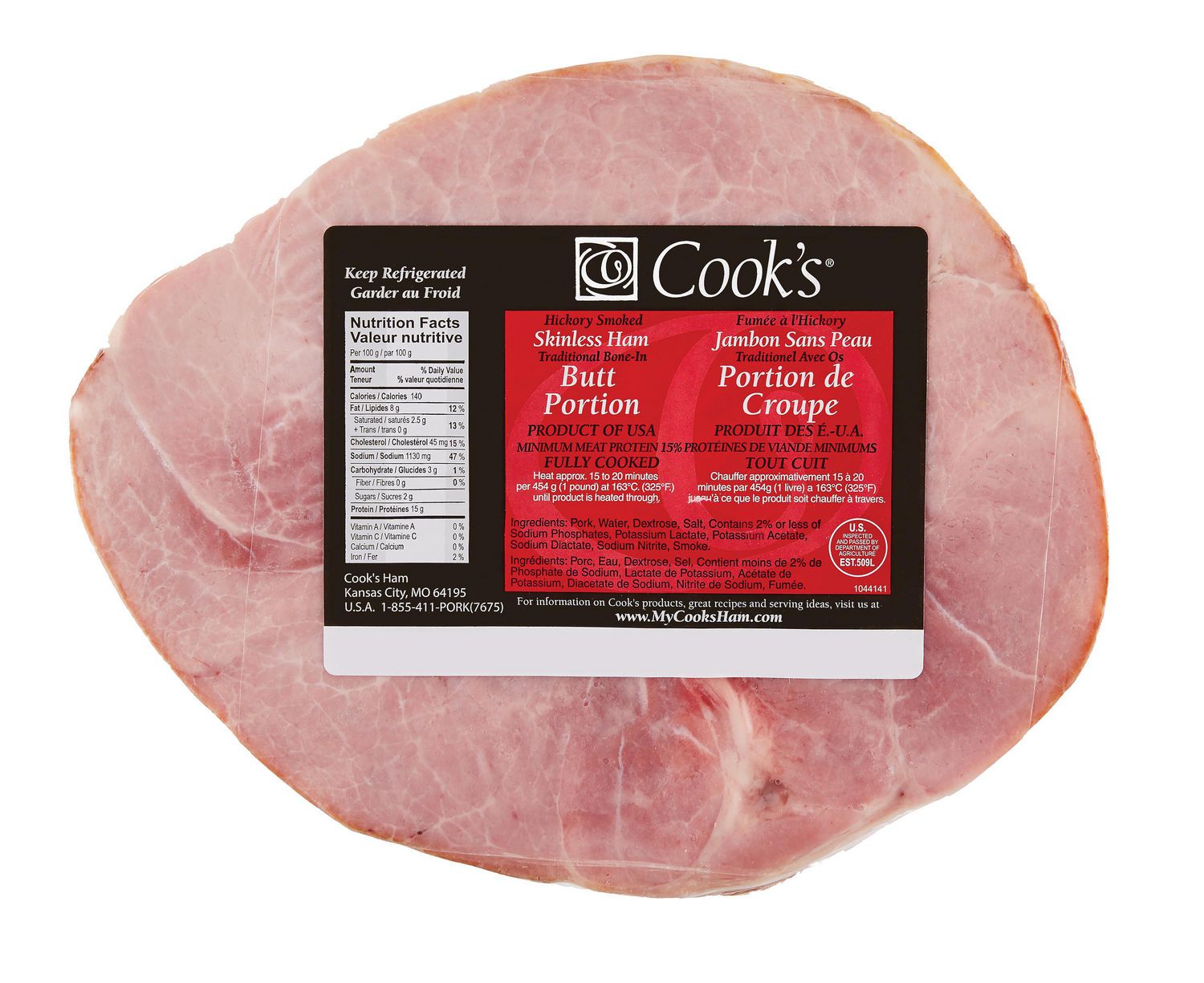 Cook's Traditional Bone-In Butt Portion Skinless Ham, 2-5kg, 3.00 - 5.00 KG