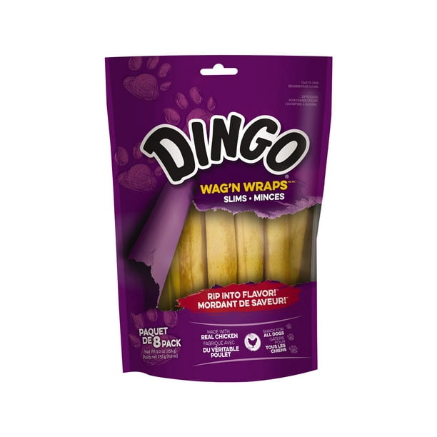 Dingo Wag'n Wraps Minces, Paquet de 8
