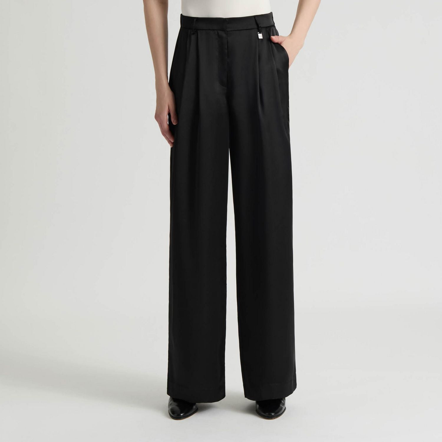 Pantalon Large en Satin Mat Tissé de Mexx pour Femmes XS-XXL