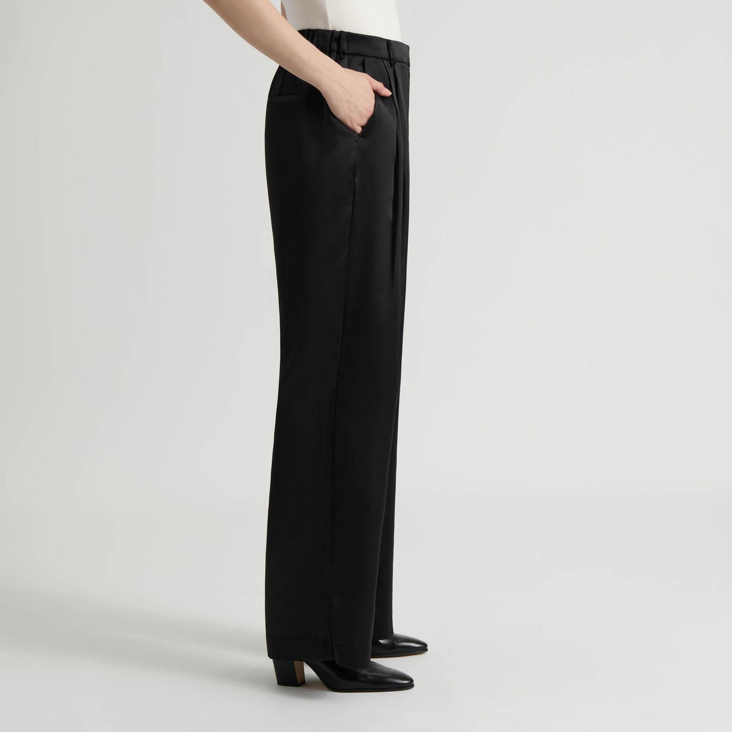 Pantalon Large en Satin Mat Tissé de Mexx pour Femmes XS-XXL