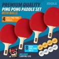 thumbnail image 2 of JOOLA HIT TABLE TENNIS SET (INCLUDES 4 HIT RACKETS, 8 BALLS & CARRYING CASE), 2 of 6