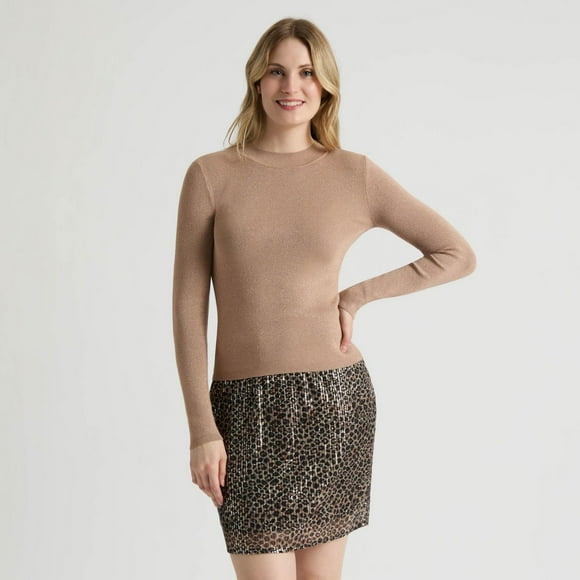 Mexx Women’s Long Sleeve Mock Neck Top with Lurex