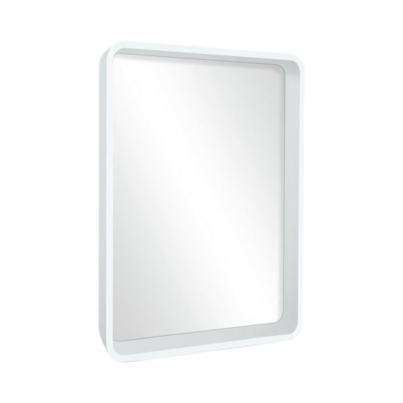 Harmony Satin White Rectangle Mirror, 25x31"