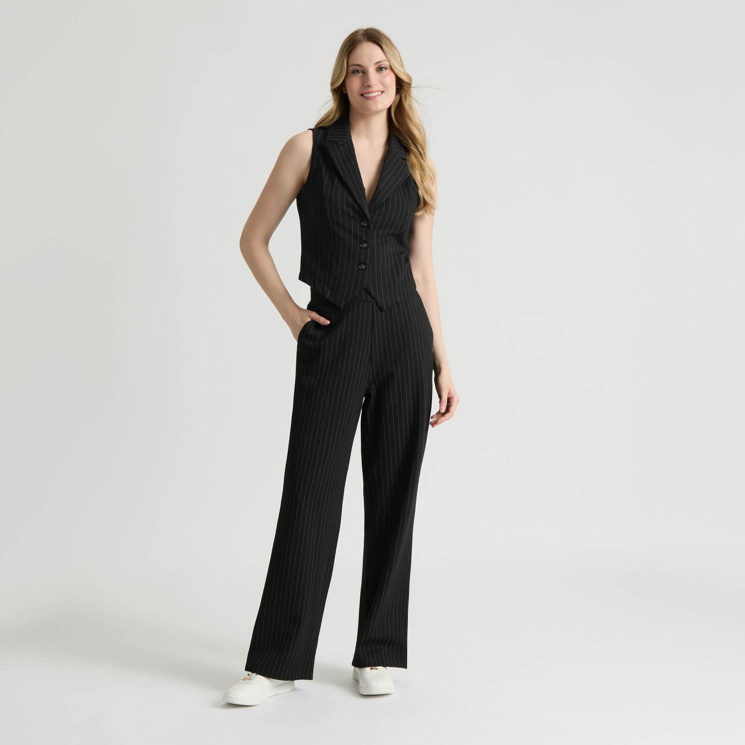 Mexx Femmes Pantalon Pinstripe à Jambes Larges XS-XXL