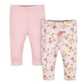 thumbnail image 1 of Gerber® Petites filles Lot de 2 pantalons à fleurs - Rose, 1 of 6