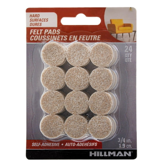 FELT PADS 3/4" ROUND OATMEAL, FELT 3/4 RND OAT