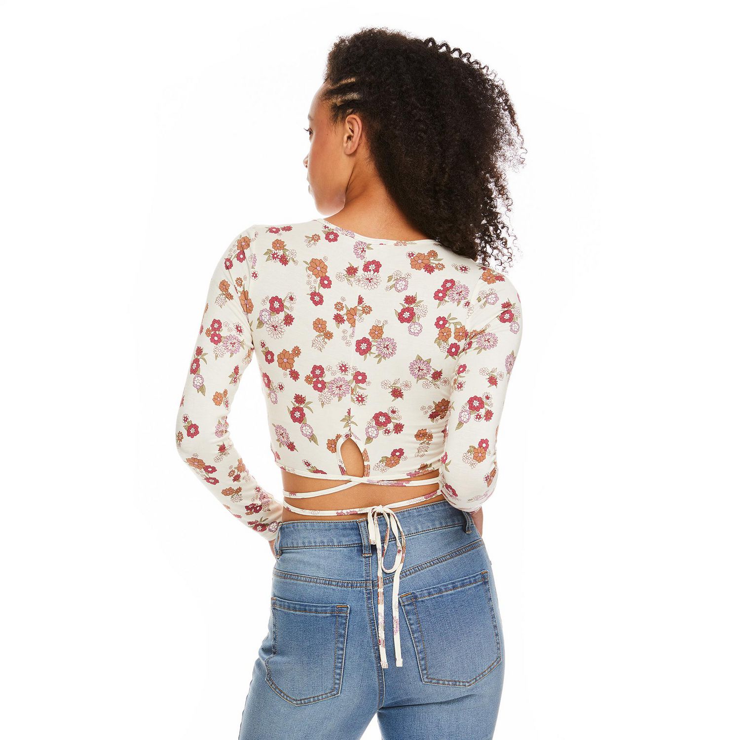 T-shirt écourté à encolure ras du cou Wild Skye pour femmes