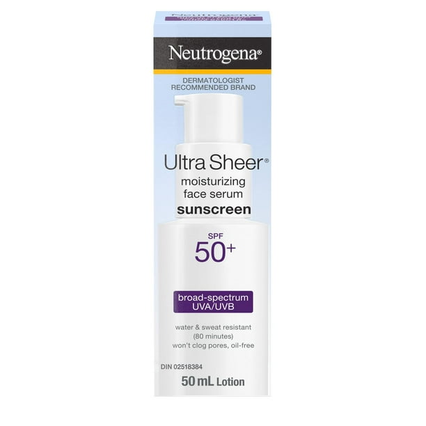 Sérum hydratant pour le visage Neutrogena Ultra Sheer Écran solaire, FPS 50+, 50 mL 50 ml