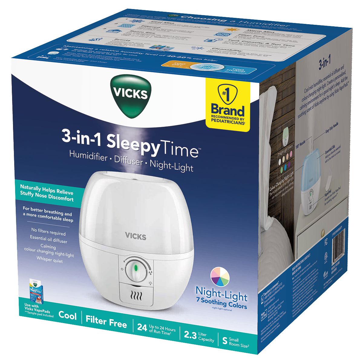 Vicks VUL500C 3-in-1 SleepyTimeᵀᴹ Humidifier Diffuser Night