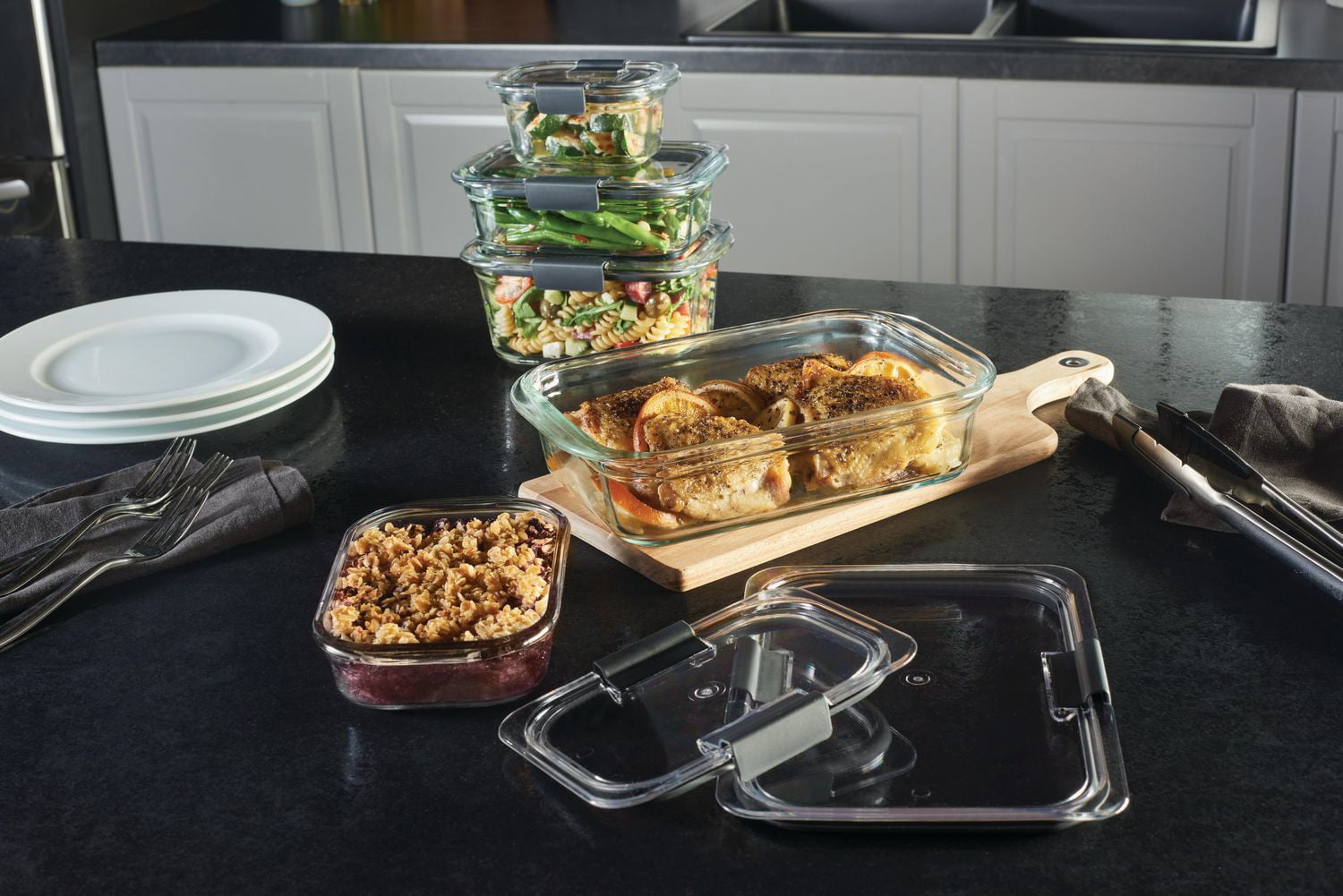 【くださいま】 特別価格Rubbermaid Glass Baking Dishes for Oven， Casserole Dish
