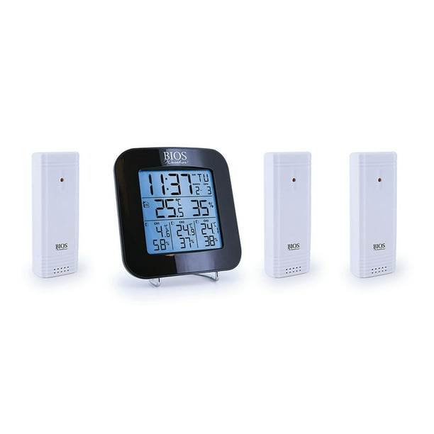 Digital indoor/outdoor thermometer w 3 sensors