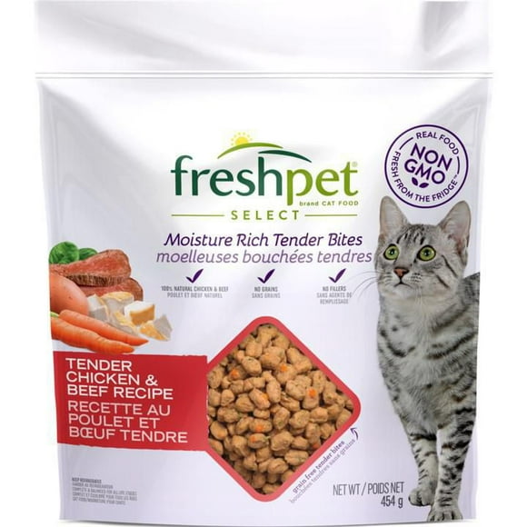 FRESHPET SELECT ROASTED MEALS TENDER CHICKEN & BEEF RECIPE FOR CATS, 454G