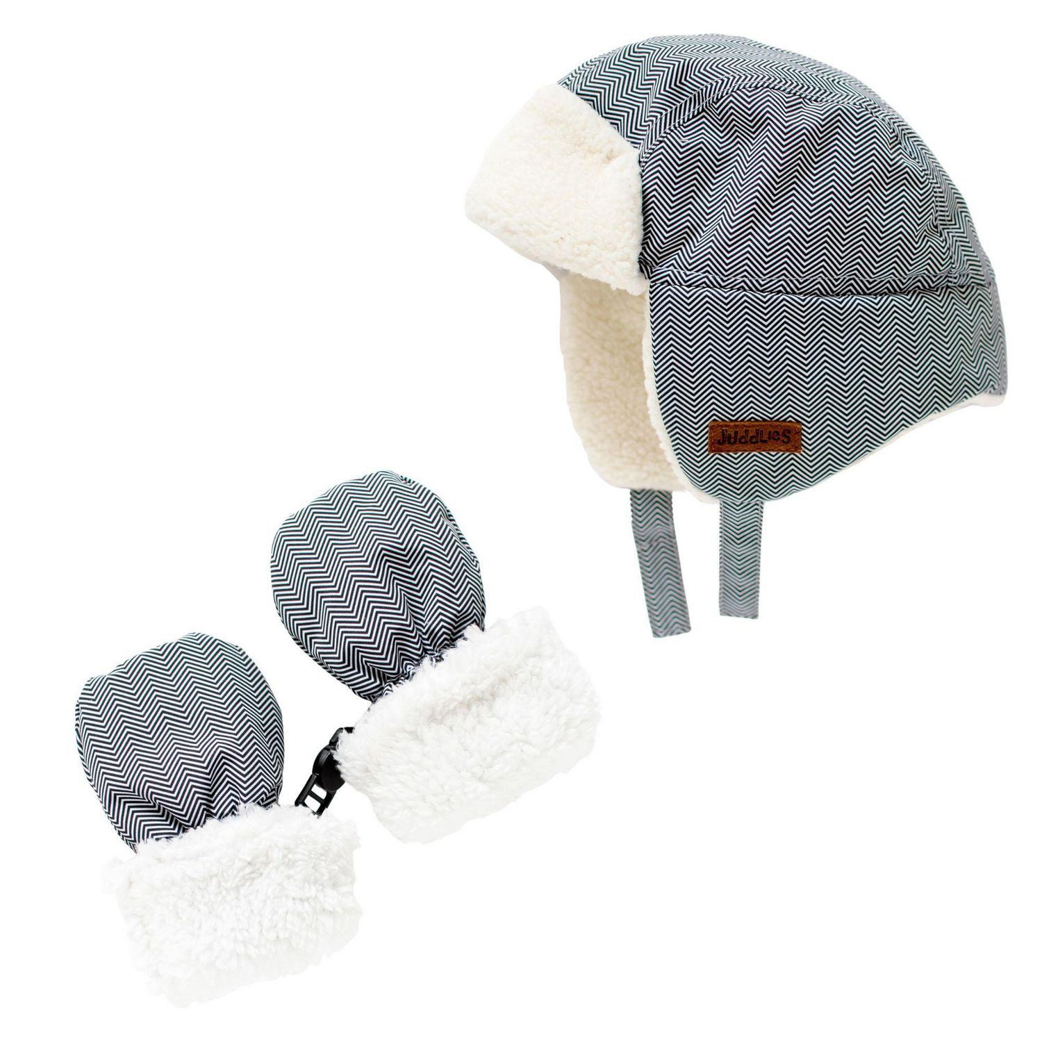 Juddlies - On the Collection - Newborn, Infant, Baby - Winter Hat & Mitts Bundle - Herringbone 