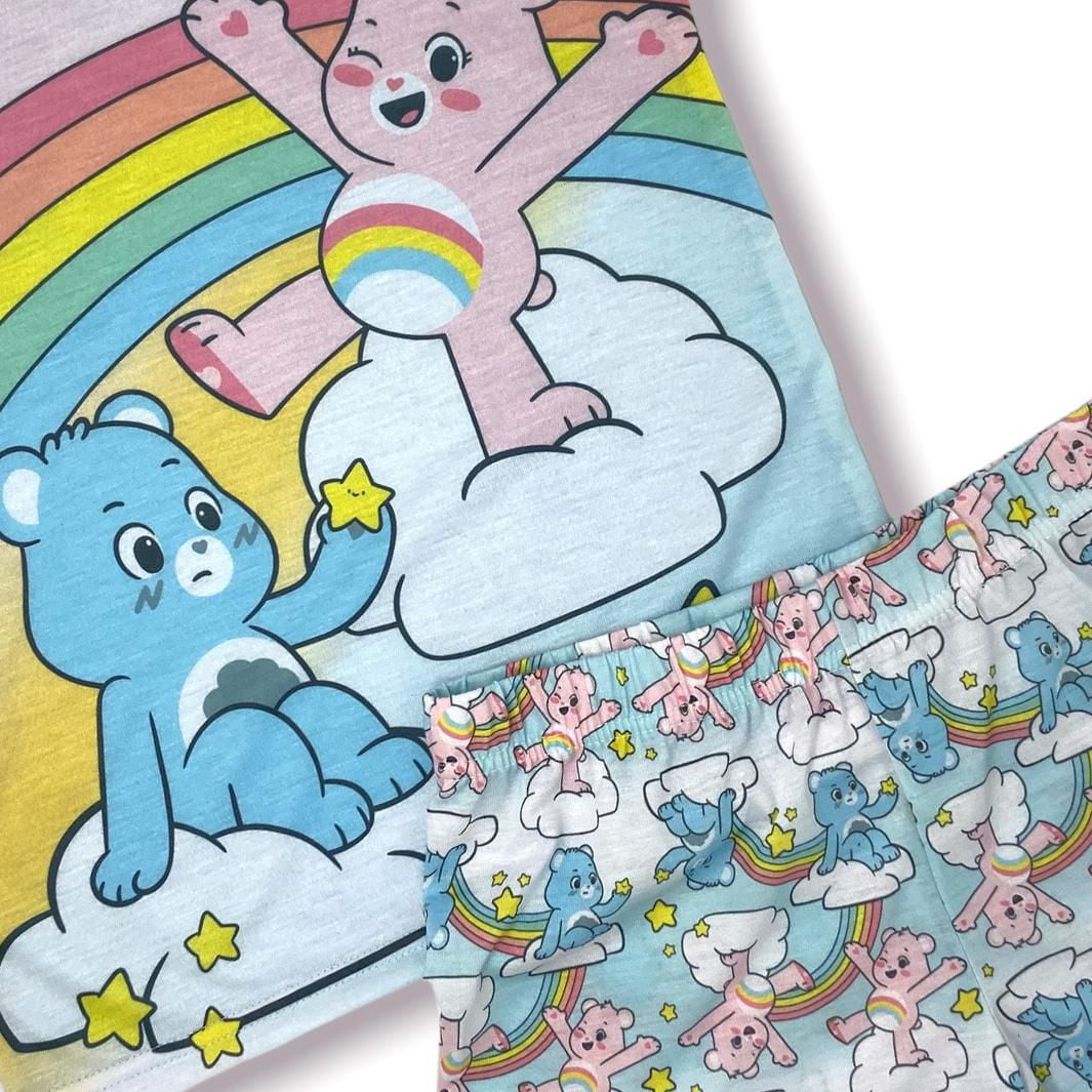 Care Bears Girls dolman short sleeve top and short pyjama set