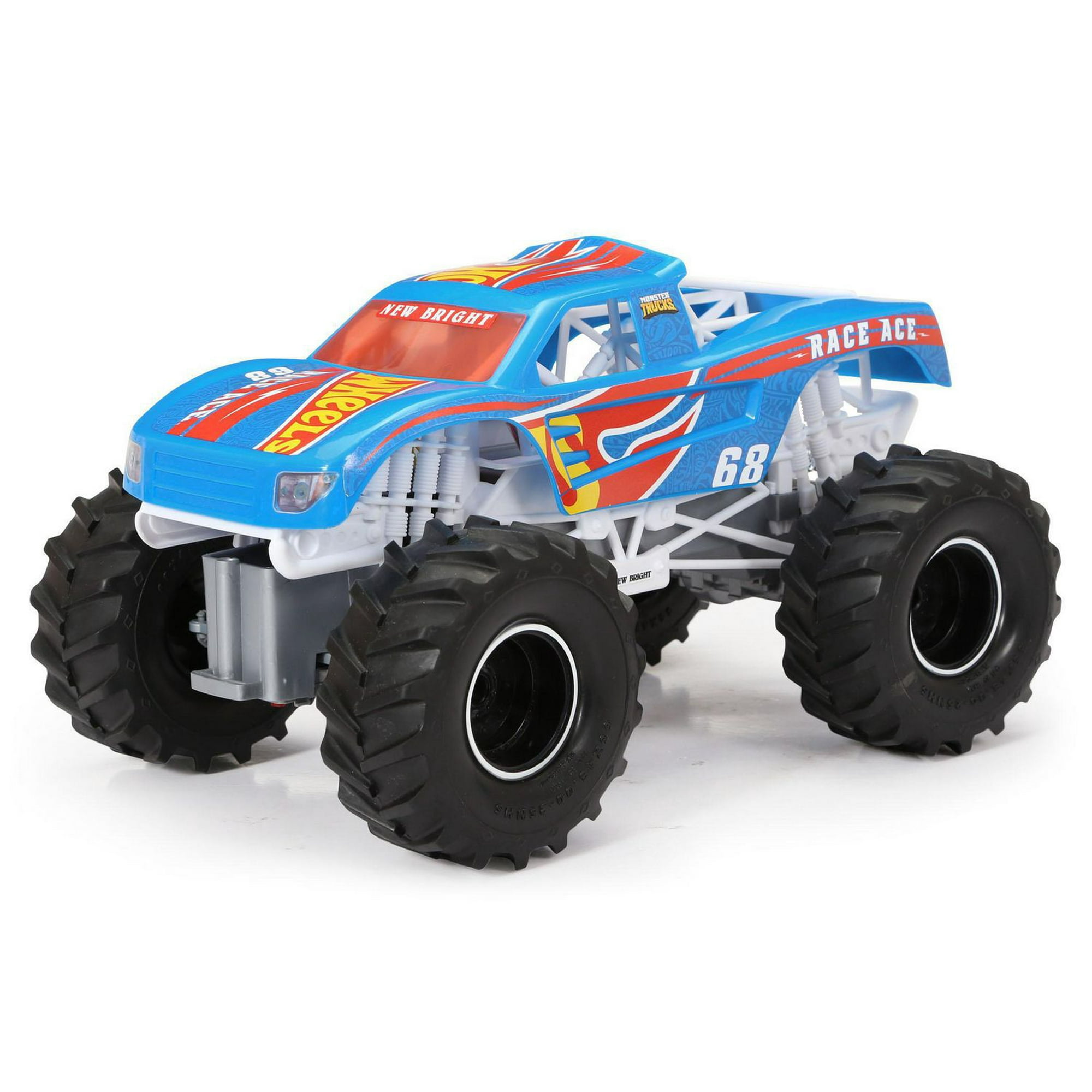 New Bright 1:24 Scale Monster Truck Remote Controlled Twin Pack Toy Playset  w/Ramps, Assorted, Ages 4+