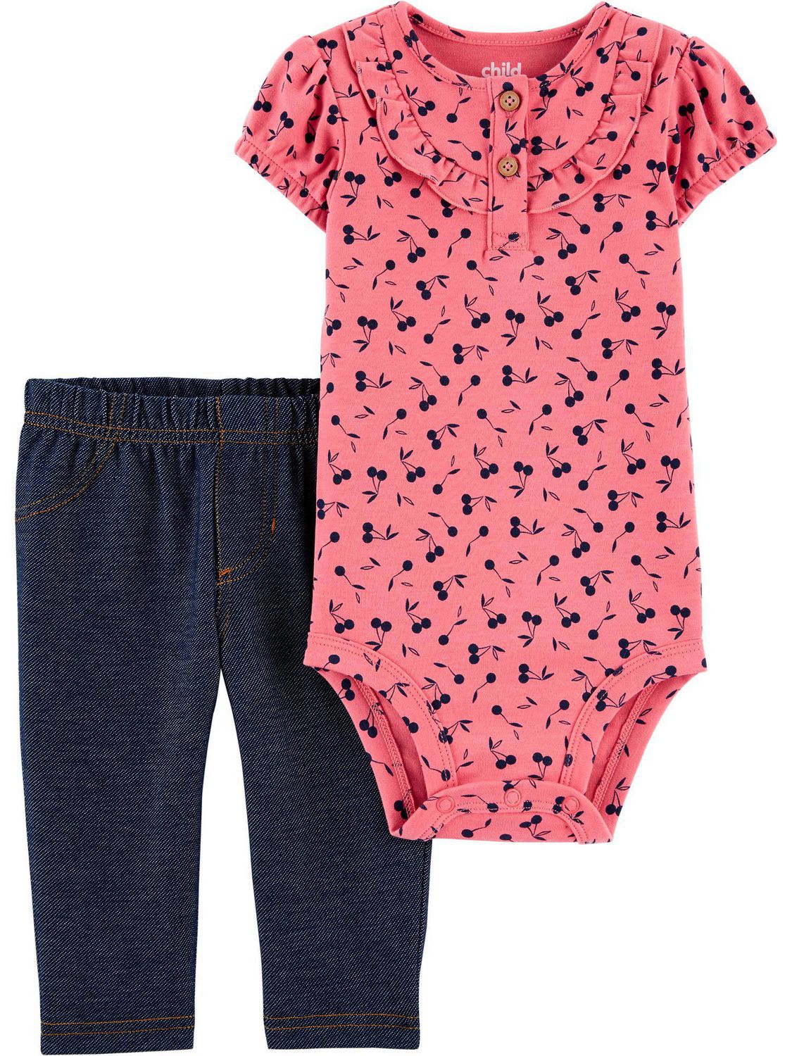 Child of Mine made by Carter's Infant Girls' Body Suit Pant Set-Cherry ...