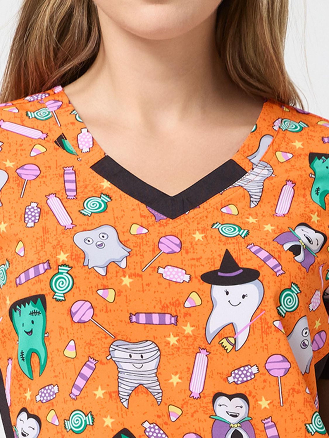 Scrubstar Fashion Collection Women’s Scrub Top, Sweet Tooth Print Top, Sizes XS–3XL