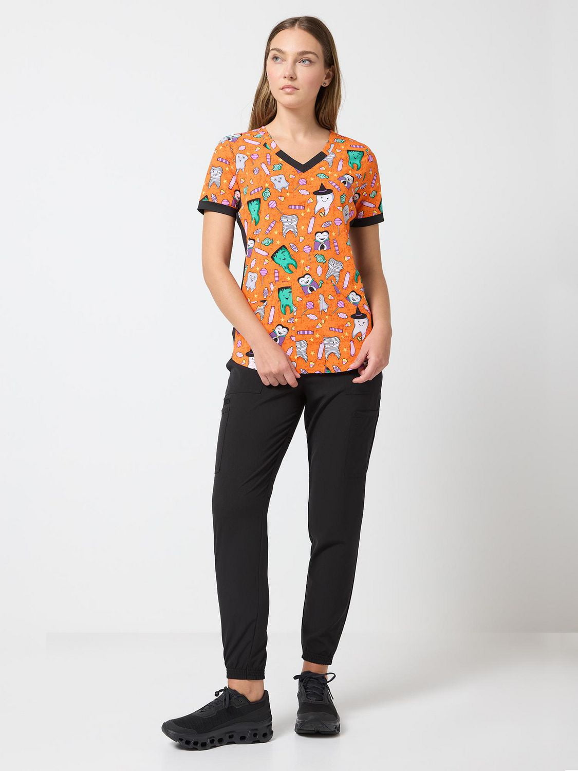 Haut pour femmes de la collection mode Scrubstar, imprimé Sweet Tooth, tailles XS à 3XL