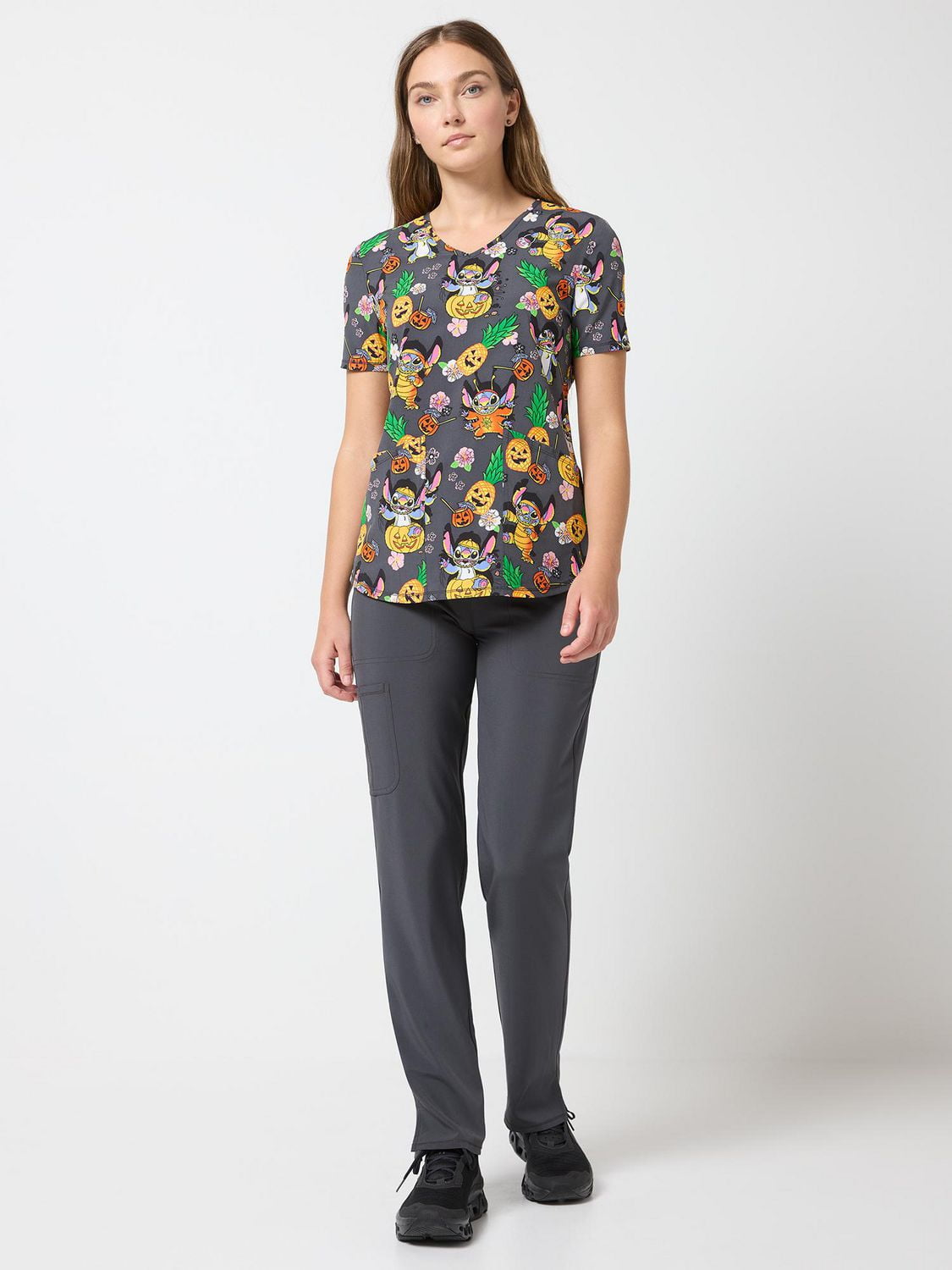 Scrubstar Fashion Collection Women’s Scrub Top, Tropical Terror Print Top, Sizes XS–3XL