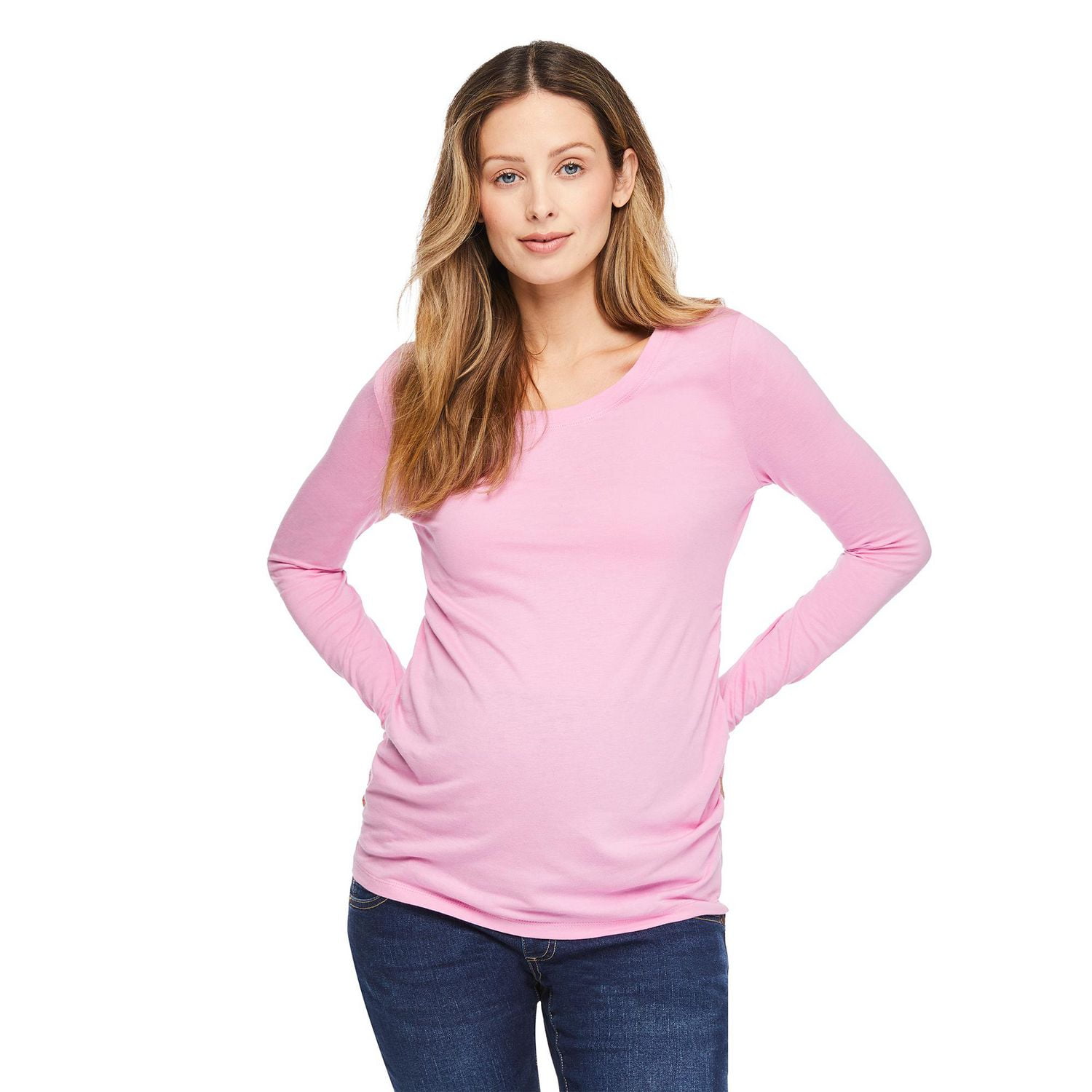 Paisley Sky Maternity Long Sleeve Crew Neck Tee