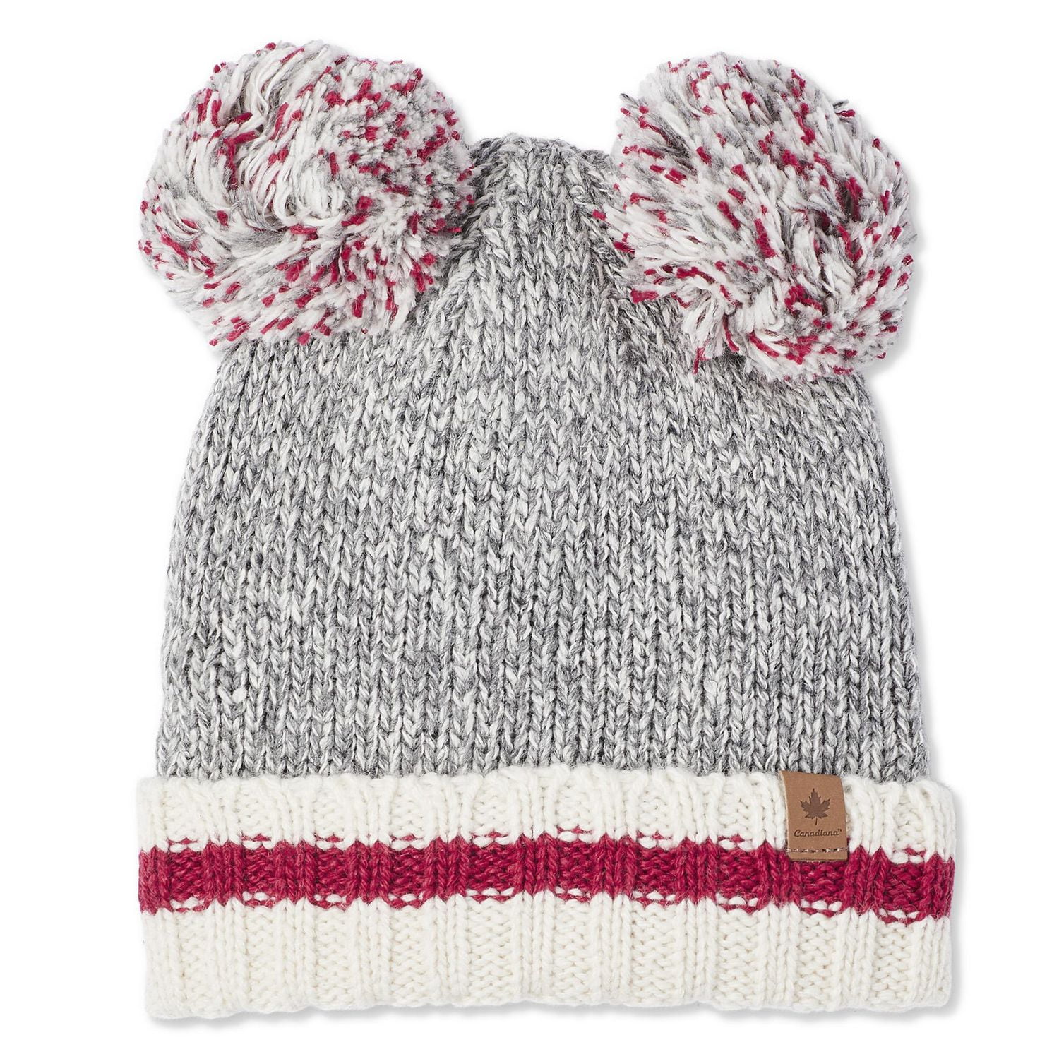 Tuque en jacquard avec revers Canadiana pour filles