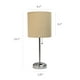 LimeLights Brushed Steel Stick Lamp with Charging Outlet and Fabric Shade 2 Pack Set - image 3 of 9